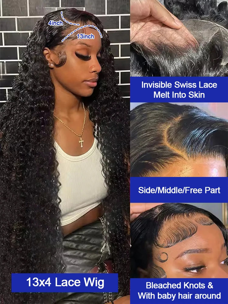 Jerry Curly 13x6 HD Lace Front Human Hair Wig 40 Inch