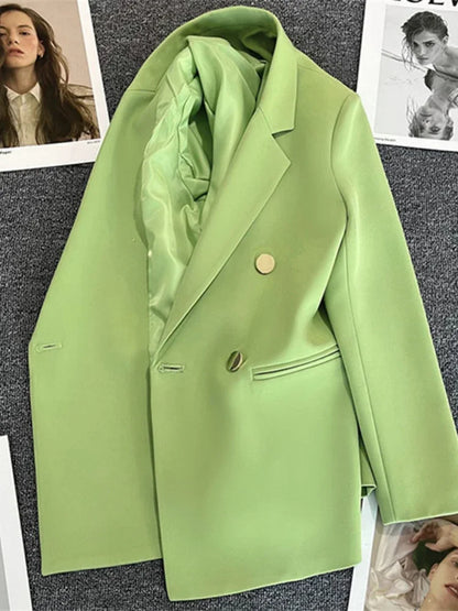 Elegant Women's Double Breasted Blazer Coat
