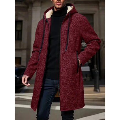 Men's Fleece Hooded Windbreaker Jacket