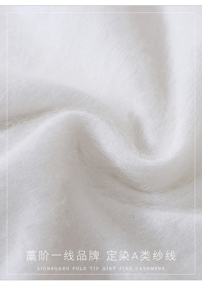 Mink Fur High Collar Pullover Sweater for Women
