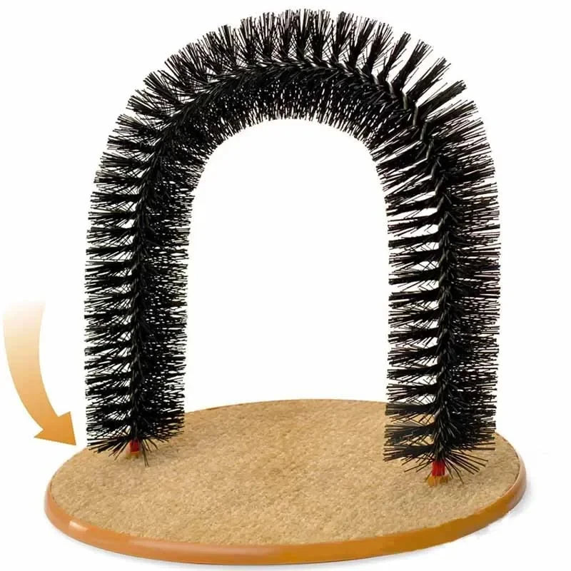 Cat Toy Arch with Massage Brush and Scratching Pad