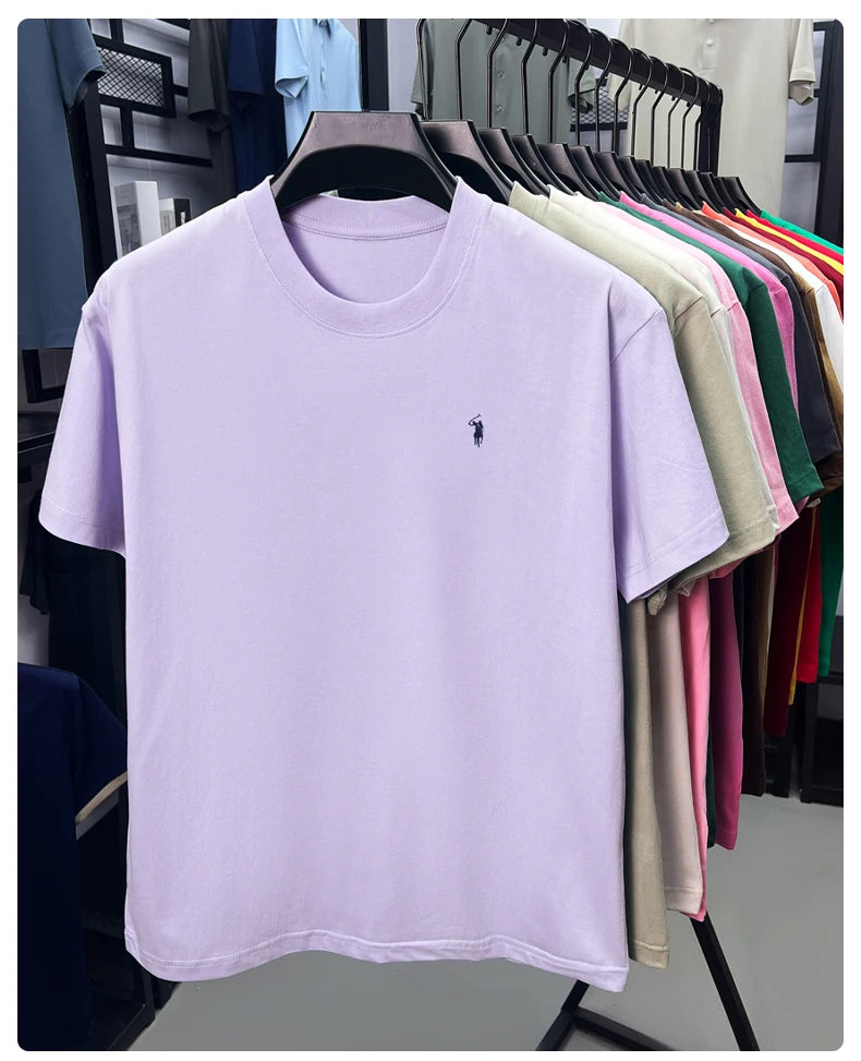 Cotton Men's Short Sleeve T-Shirt Casual Round Neck