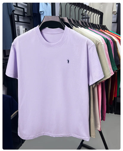 Cotton Men's Short Sleeve T-Shirt Casual Round Neck