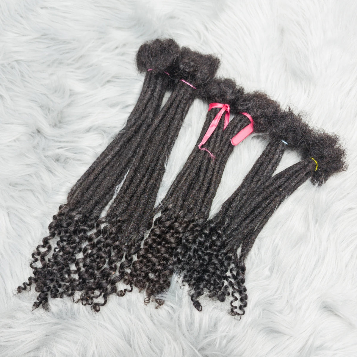 Natural Human Hair Dreadlock Extensions 8-12 Inch Curly Ends