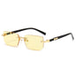 Rimless Rectangle Sunglasses for Women and Men