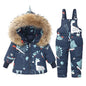 Children's Hooded Parka Down Jacket with Dinosaur Design