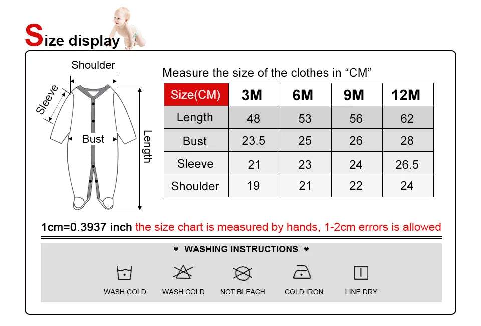 Kiddiezoom Unisex Cartoon Long Sleeve Romper 100% Cotton
