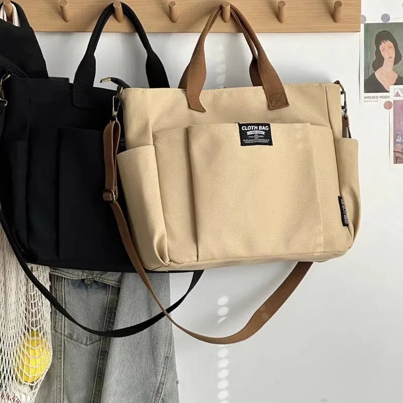 Canvas Large Capacity Commuter Shoulder Handbag