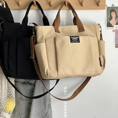 Canvas Large Capacity Commuter Shoulder Handbag