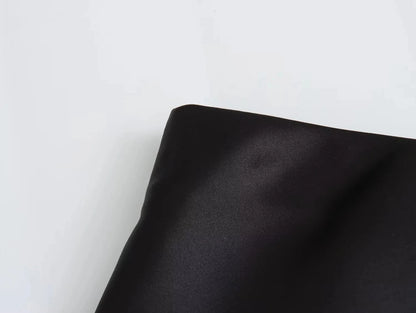 Vintage Satin Solid Long Skirt Women High Waist