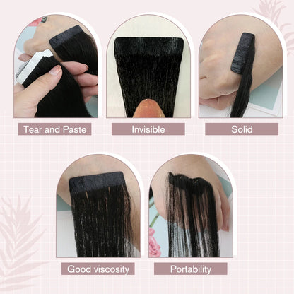 Ugeat Tape In Hair Extensions Brazilian Remy Hair 20P/40P