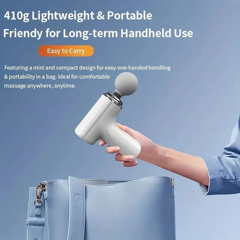 Portable Massage Gun - 4 Heads, 6 Speeds