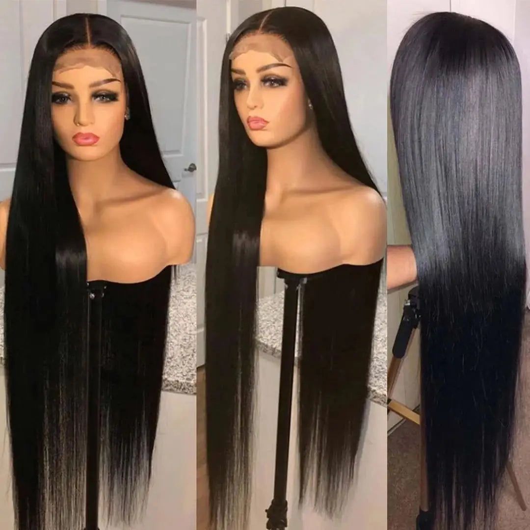 Bone Straight Lace Front Wig 30 40 Inch Human Hair
