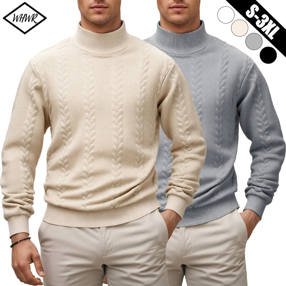 Thick Knitted Turtleneck Sweater for Men
