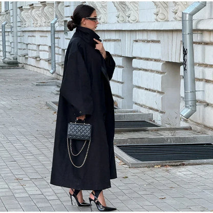 Women's Windproof Trench Coat Loose Fit Overcoat