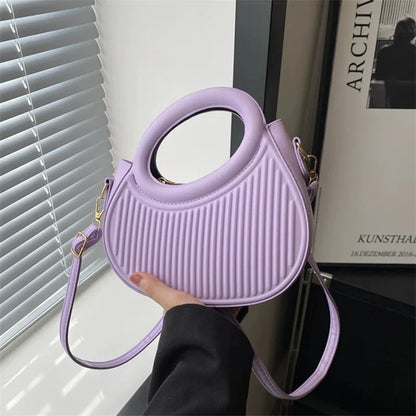 Chic Stripe Crossbody Bag for Women in Synthetic Leather