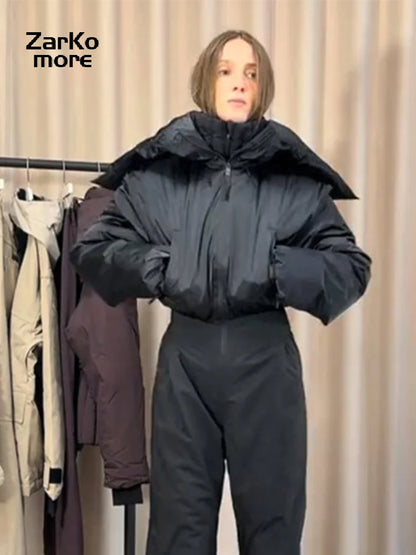 Hooded One-Piece Ski Jumpsuit for Women Windproof Outwear