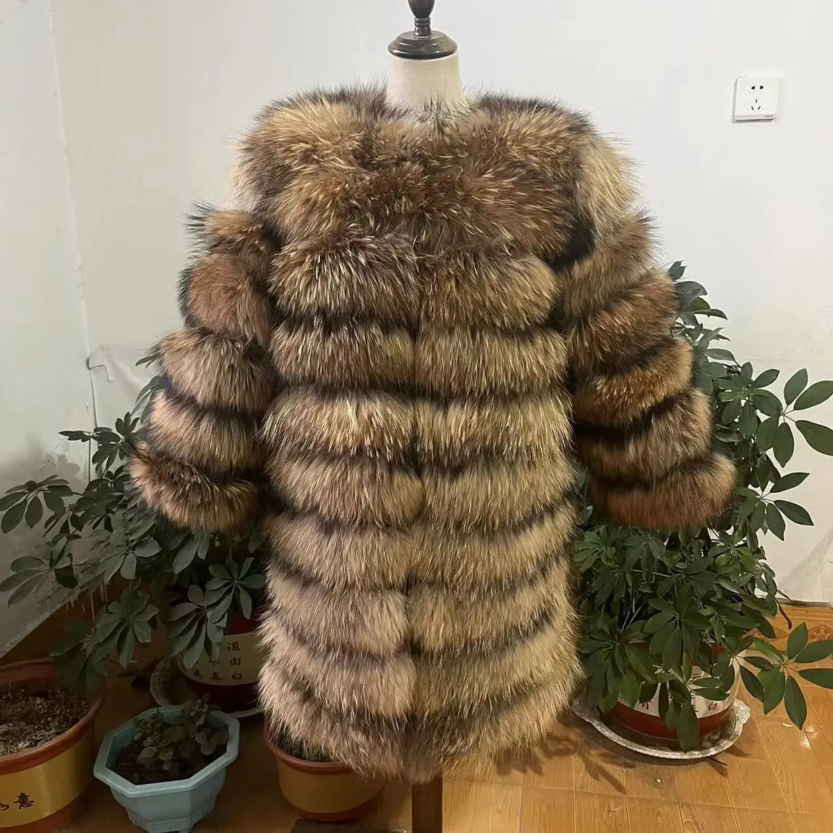 4in1 Women Fox Fur Coat Winter Outerwear