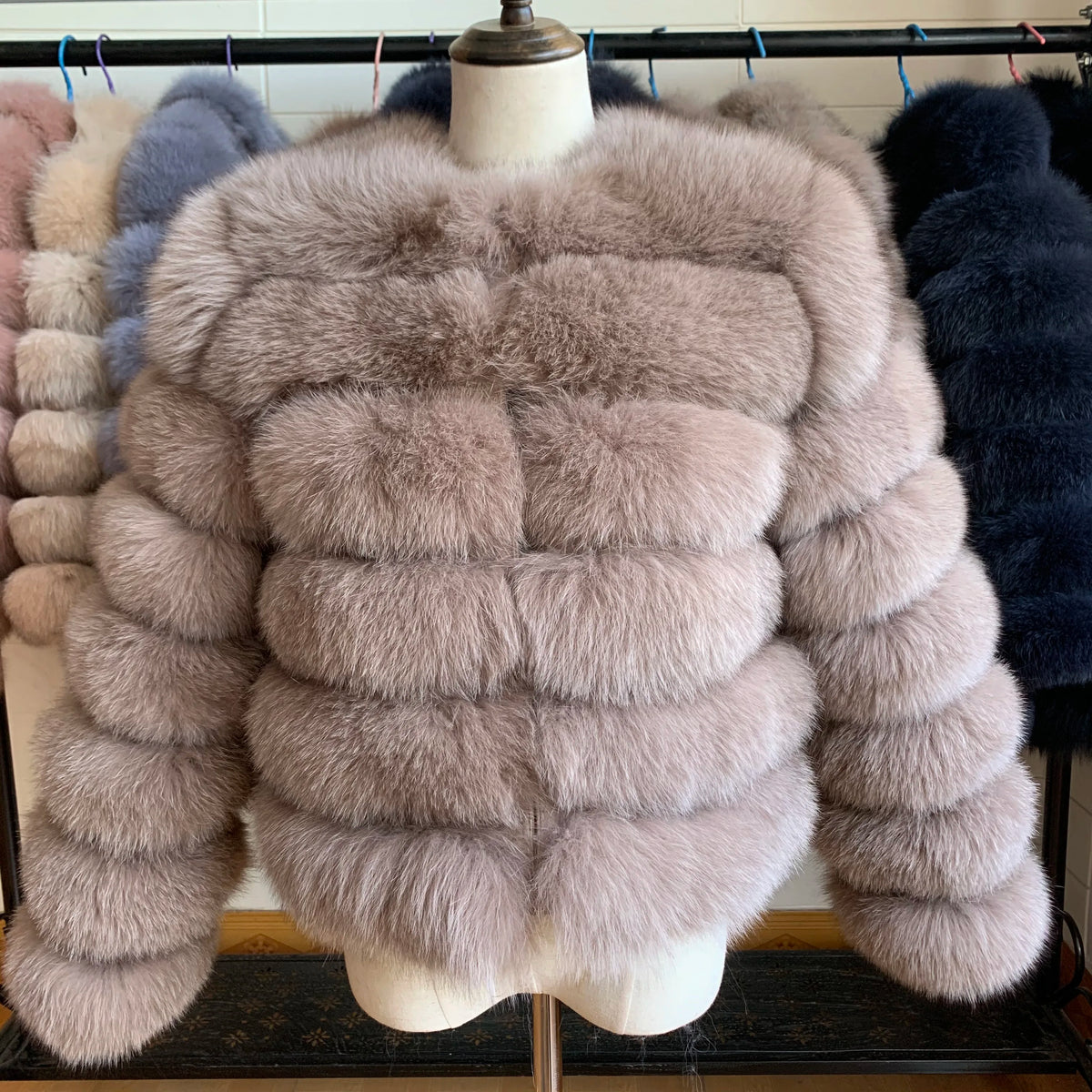 4in1 Real Fox Fur Coat for Women