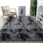 Black Plush Long-Pile Carpet, Soft Non-Slip Rug