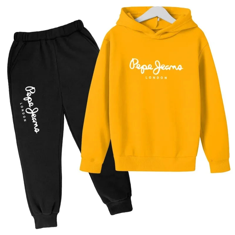 Leisure Letter Print Hoodie and Pants Tracksuit Set