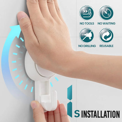 TAILI Heavy Duty Suction Cup Hooks 4pcs for Bathroom Kitchen