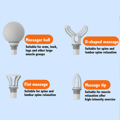 Portable Massage Gun - 4 Heads, 6 Speeds