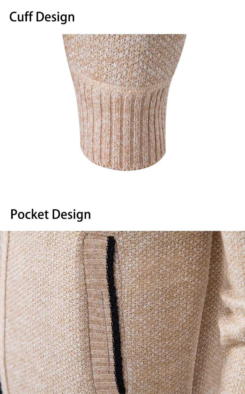 Men's Fleece Zipper Cardigan Casual Sports Coat