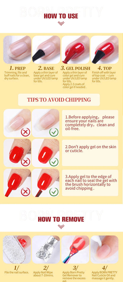 BORN PRETTY 10ml Rubber Gel Top Coat for Nails