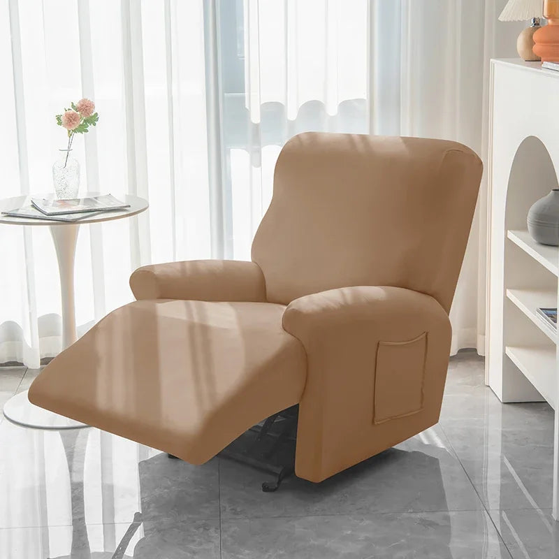 Soft Polyester Recliner Sofa Cover Solid Color