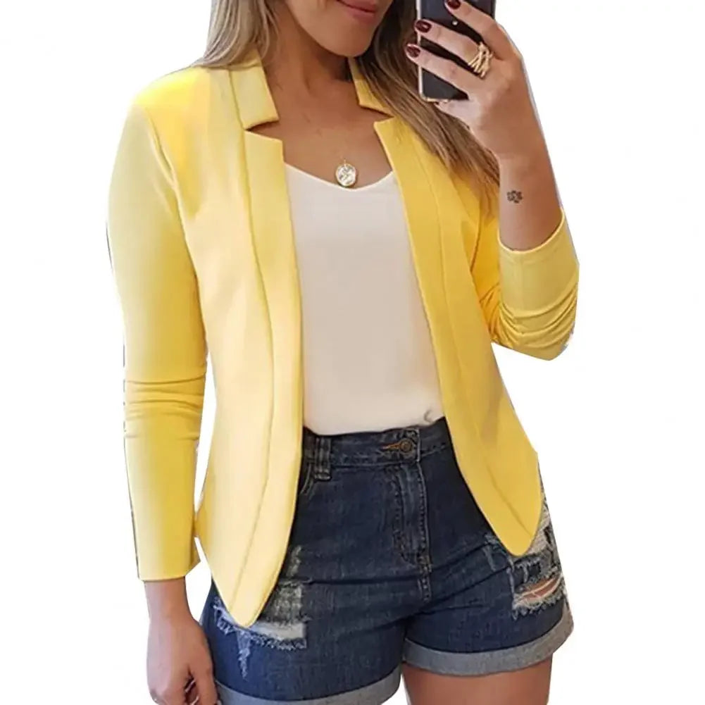 Women Blazer Jacket Long Sleeve Thin Coat
