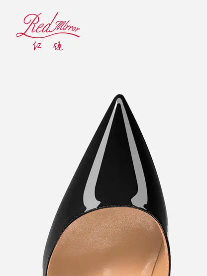 Black Patent Leather Pointed Toe High Heels