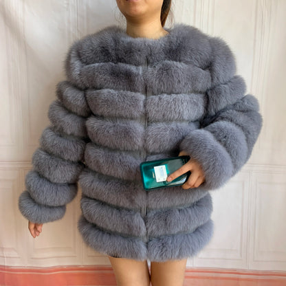 4in1 Real Fox Fur Coat for Women