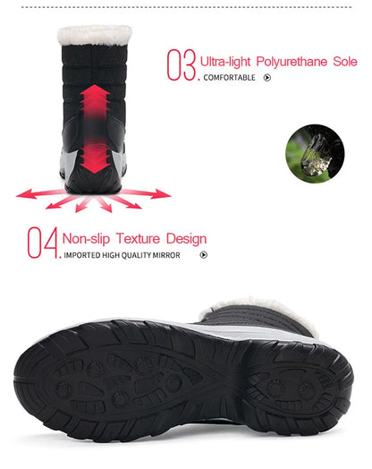 Women’s Waterproof Ankle Snow Boots with Fur Lining