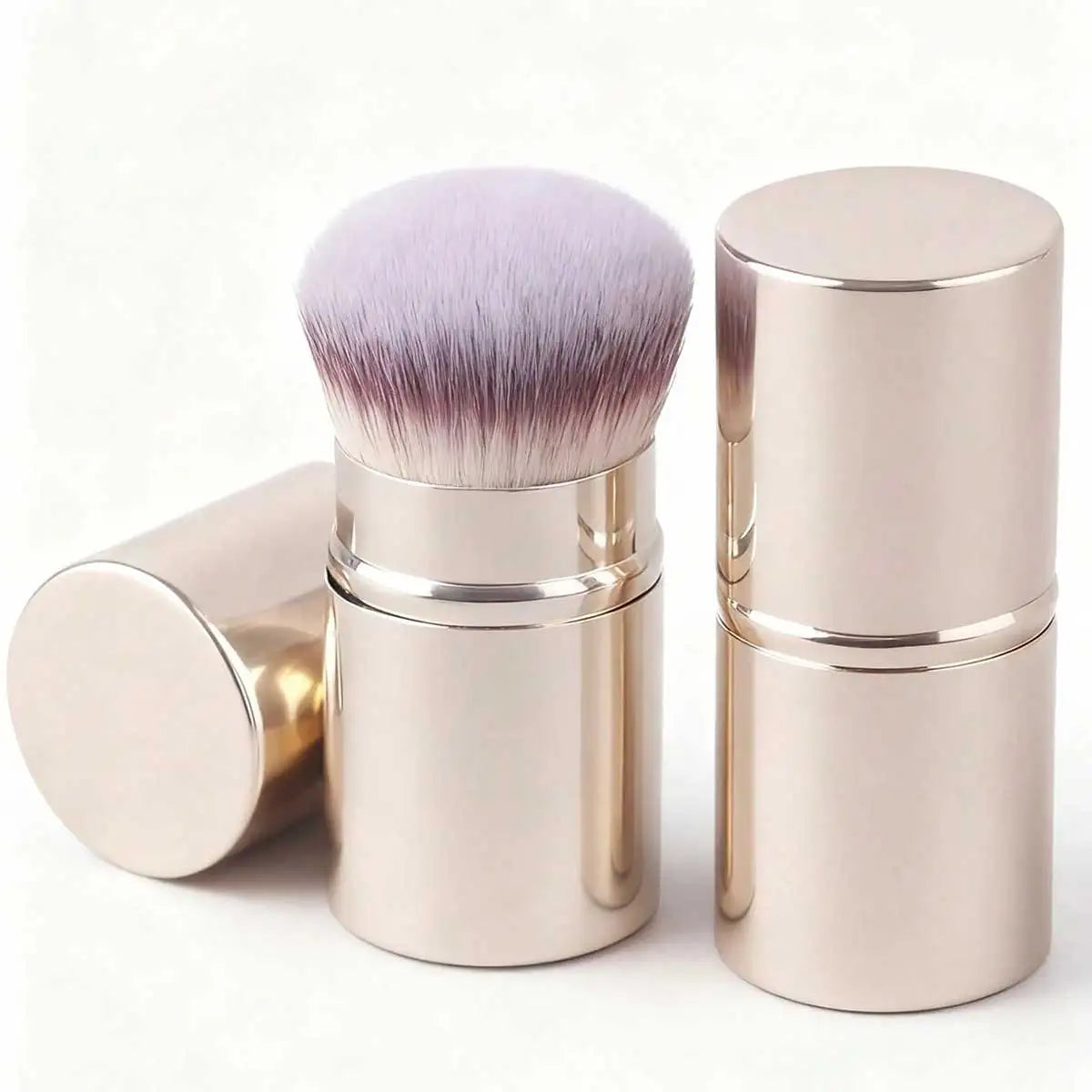 Retractable Makeup Brush with Synthetic Hair