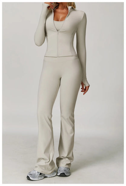 Yoga Suit Sports Set for Women Long Sleeve Athletic Wear