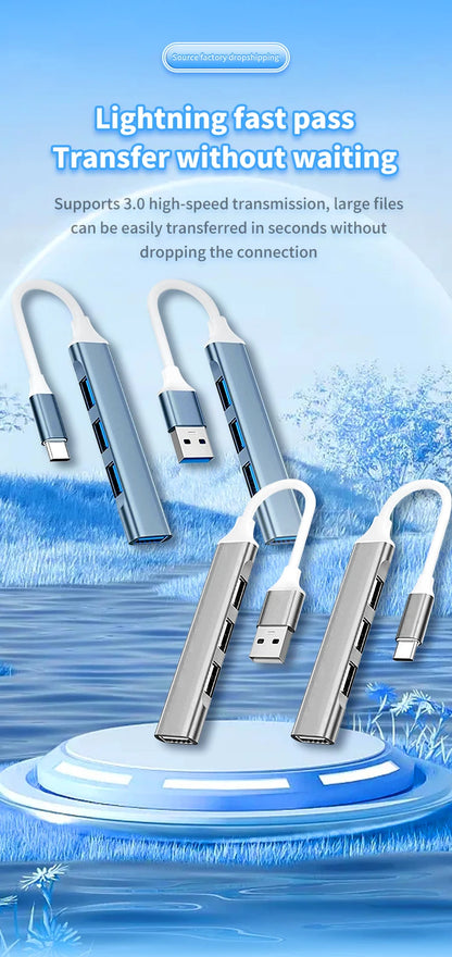4-in-1 USB C Hub 3.0 Multi-Port Adapter