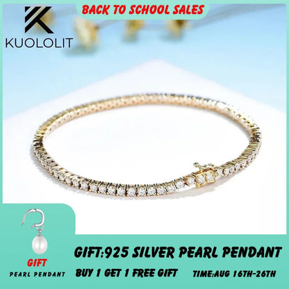 Moissanite Tennis Bracelet for Women in 14K Gold