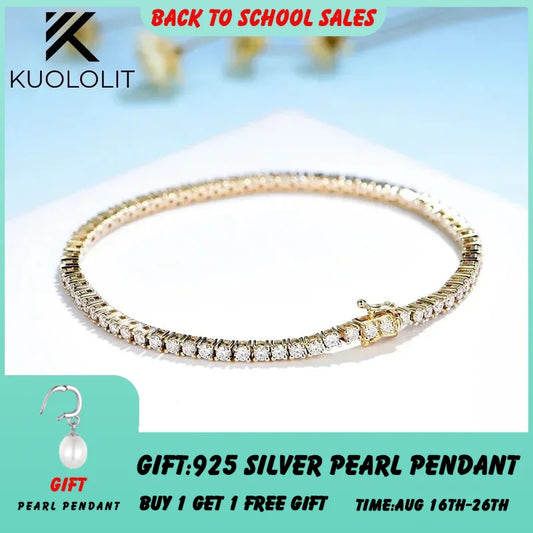 Moissanite Tennis Bracelet for Women in 14K Gold