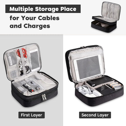 Leather Cable Storage Bag Waterproof Organizer