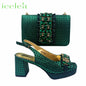 Orange Synthetic Fabric Women's High Heel Shoe and Bag Set
