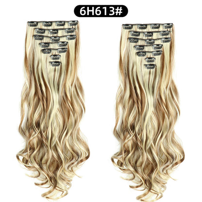 22 Inch Curly Wavy Clip In Hair Extensions Synthetic