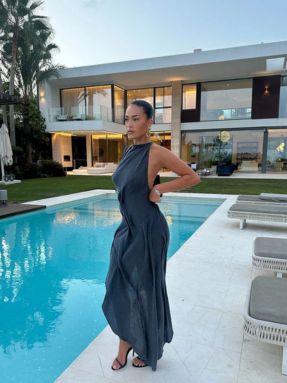 Romantic Soft Halter Maxi Dress for Women