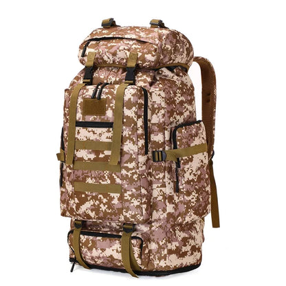 80L Tactical Mountaineering Backpack for Hiking Camping