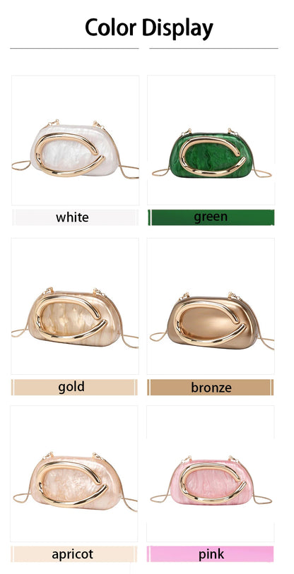 Gold PVC Evening Clutch Bag for Women