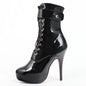 Lace-Up Ankle Boots with 15cm Thin Heel and 4cm Platform