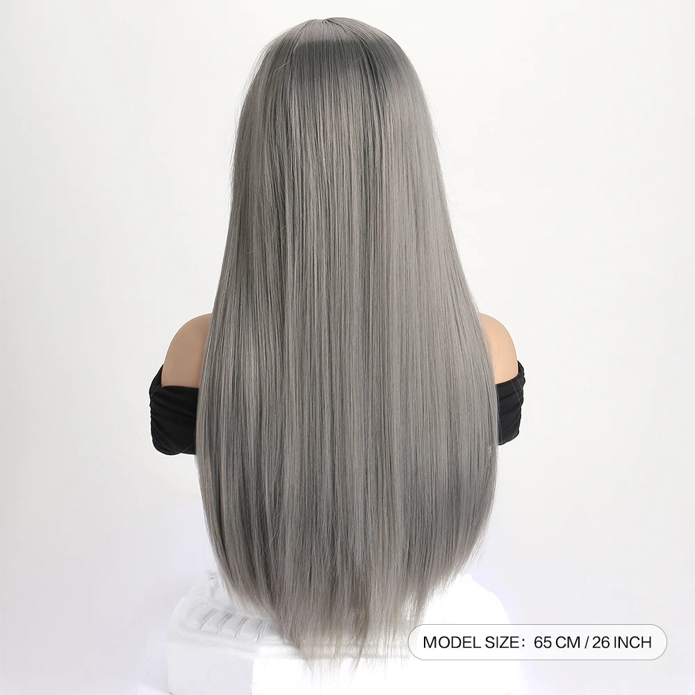 26 Inch Long Straight Synthetic Wig for Women