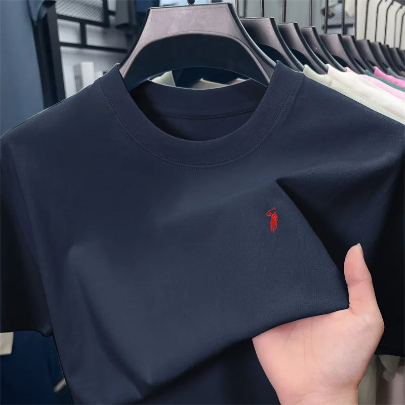 Cotton Men's Short Sleeve T-Shirt Casual Round Neck