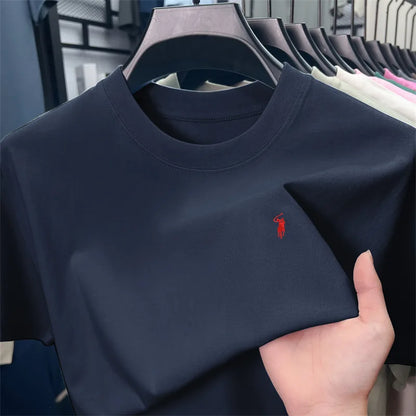 Cotton Men's Short Sleeve T-Shirt Casual Round Neck