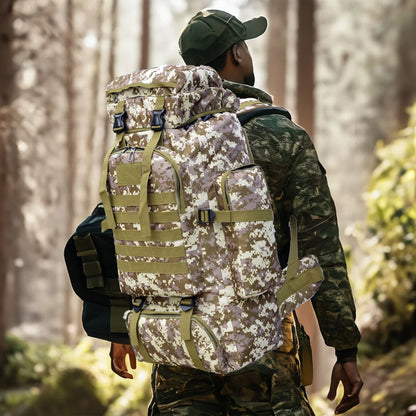 80L Tactical Mountaineering Backpack for Hiking Camping